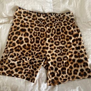 Leopard Print Biker Shorts